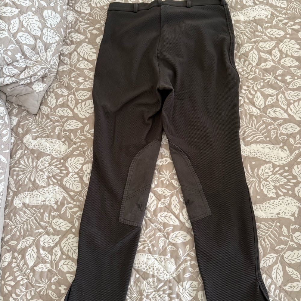 Tough rider knee patch schooling breeches dark gray, size 30